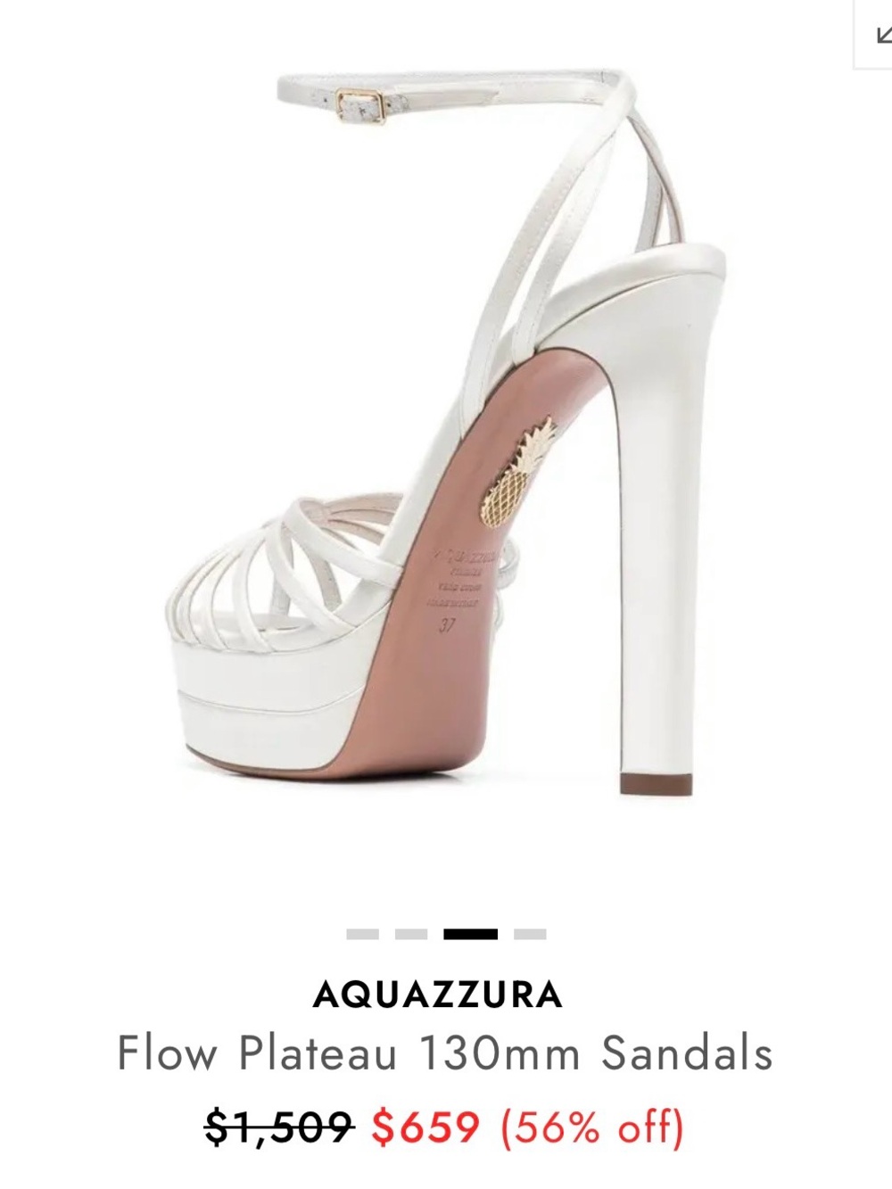 Aquazzura White Strappy Platform Ankle-Strap Sandals - Picture 3 of 7